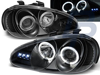 HEADLIGHTS MAZDA MX3 91-98 ANGEL EYES BLACK
