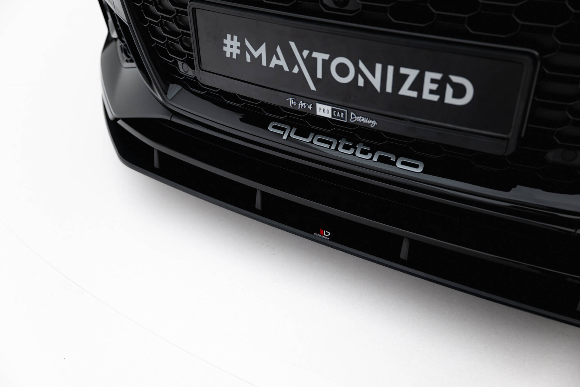 STREET PRO FRONT SPLITTER SUITABLE FOR AUDI RS5 COUPE / SPORTBACK F5 – MAXTON DESIGN