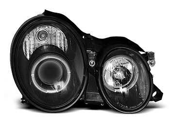 HEADLIGHTS MERCEDES W208 CLK 03.97-04.02 ANGEL EYES BLACK