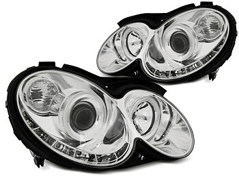HEADLIGHTS MERCEDES CLK W209 03-10 DAYLIGHT CHROME