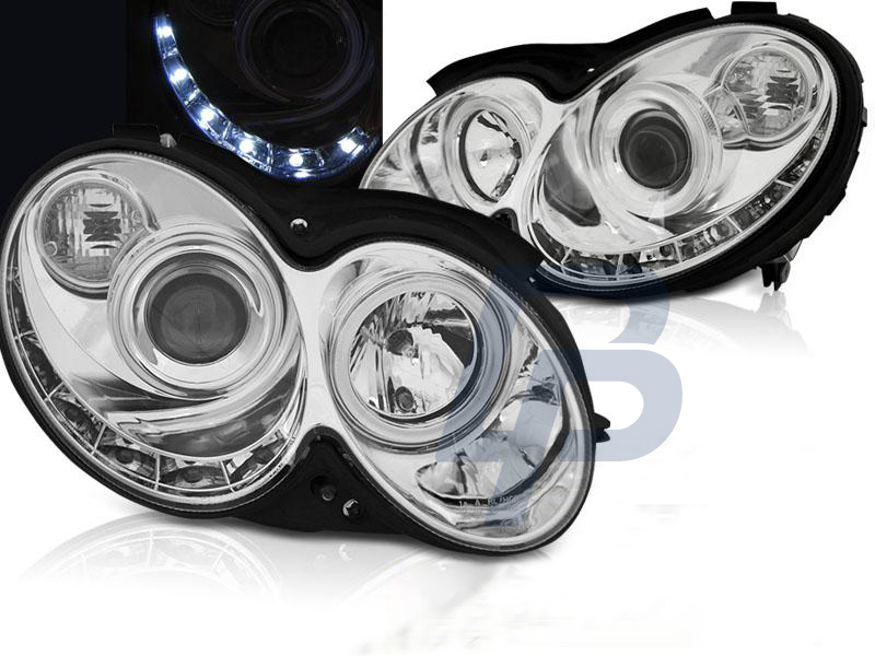 HEADLIGHTS MERCEDES CLK W209 03-10 DAYLIGHT CHROME - 3
