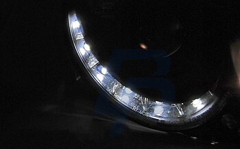 HEADLIGHTS MERCEDES CLK W209 03-10 DAYLIGHT BLACK