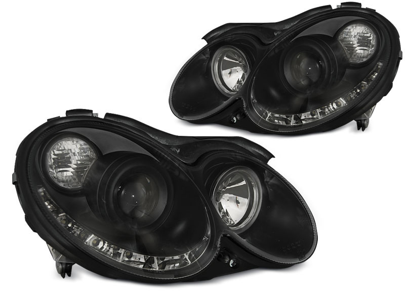 HEADLIGHTS MERCEDES CLK W209 03-10 DAYLIGHT BLACK