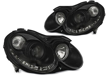 HEADLIGHTS MERCEDES CLK W209 03-10 DAYLIGHT BLACK