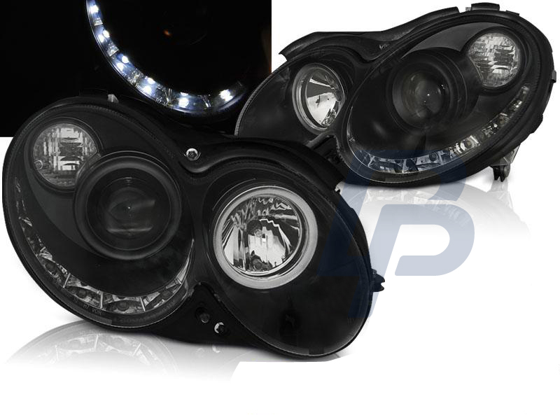 HEADLIGHTS MERCEDES CLK W209 03-10 DAYLIGHT BLACK - 4