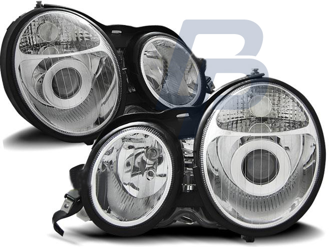 HEADLIGHTS MERCEDES W210 E-CLASS 95-05.99  CHROME - 2