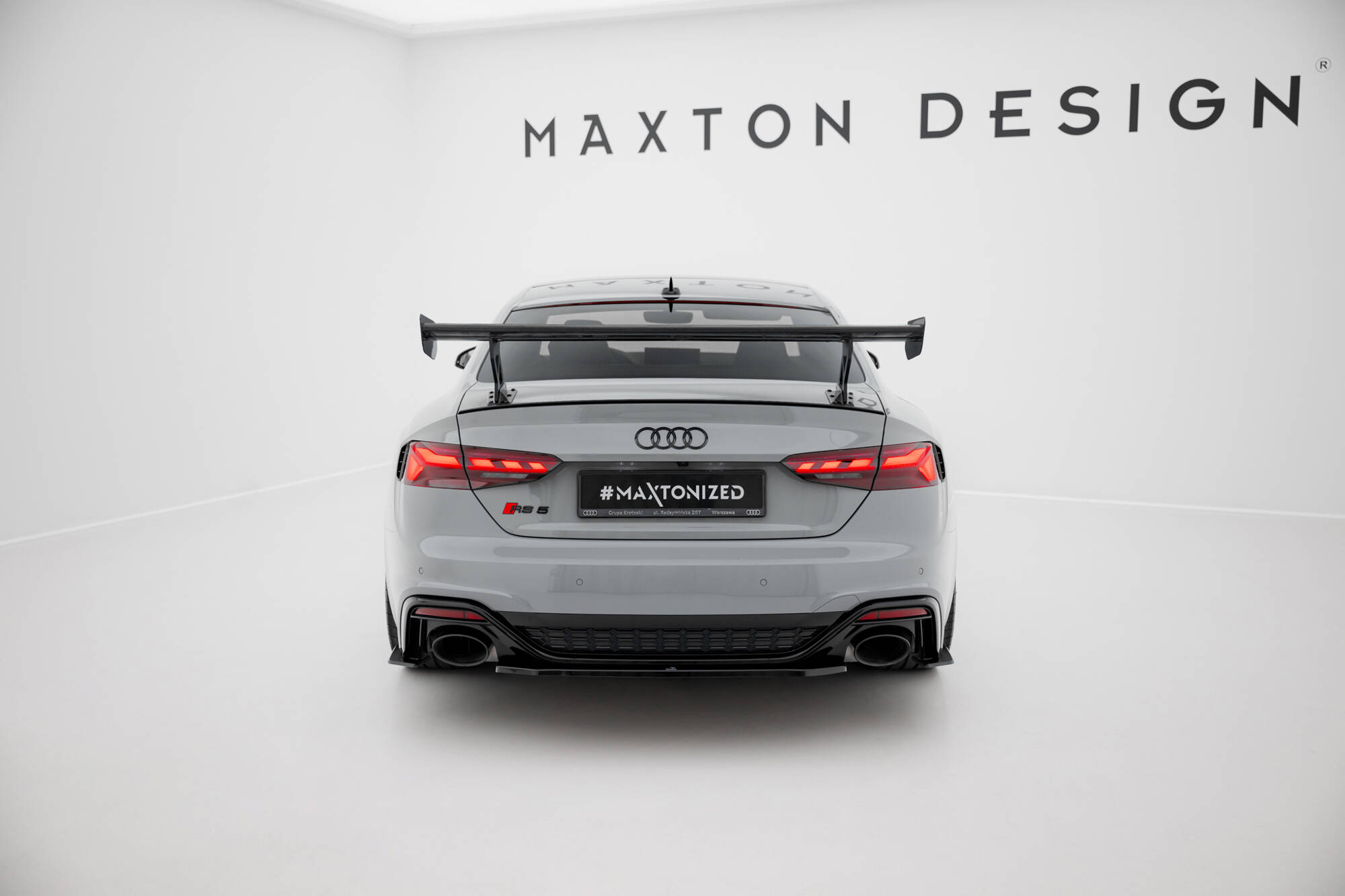 CARBON SPOILER WITH EXTERNAL BRACKETS UPRIGHTS V.1 SUITABLE FOR AUDI A5 / A5 S-LINE / S5 / RS5 COUPE F5 / F5 FACELIFT – MAXTON DESIGN - 2