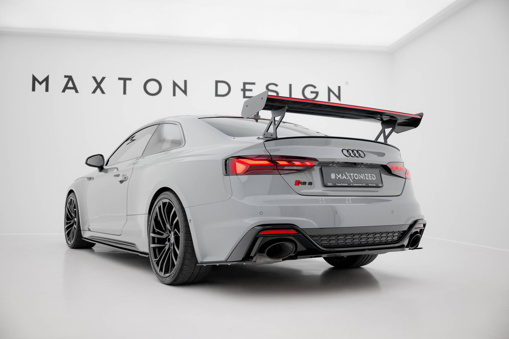 CARBON SPOILER WITH EXTERNAL BRACKETS UPRIGHTS V.1 + LED SUITABLE FOR AUDI A5 / A5 S-LINE / S5 / RS5 COUPE F5 / F5 FACELIFT – MAXTON DESIGN - 14