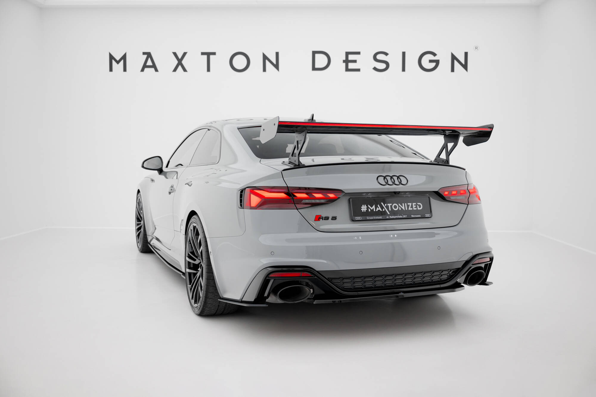 CARBON SPOILER WITH EXTERNAL BRACKETS UPRIGHTS V.1 + LED SUITABLE FOR AUDI A5 / A5 S-LINE / S5 / RS5 COUPE F5 / F5 FACELIFT – MAXTON DESIGN - 7