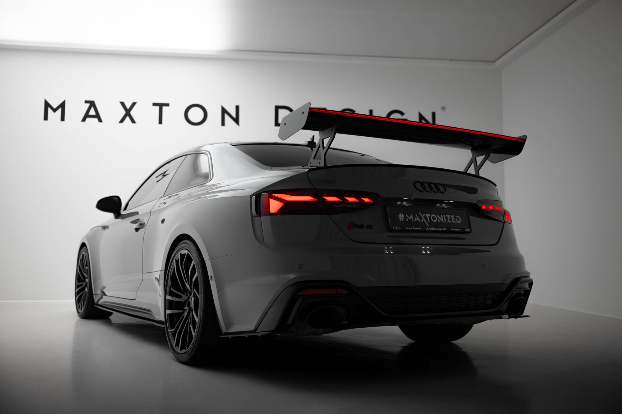 CARBON SPOILER WITH EXTERNAL BRACKETS UPRIGHTS V.1 + LED SUITABLE FOR AUDI A5 / A5 S-LINE / S5 / RS5 COUPE F5 / F5 FACELIFT – MAXTON DESIGN - 8