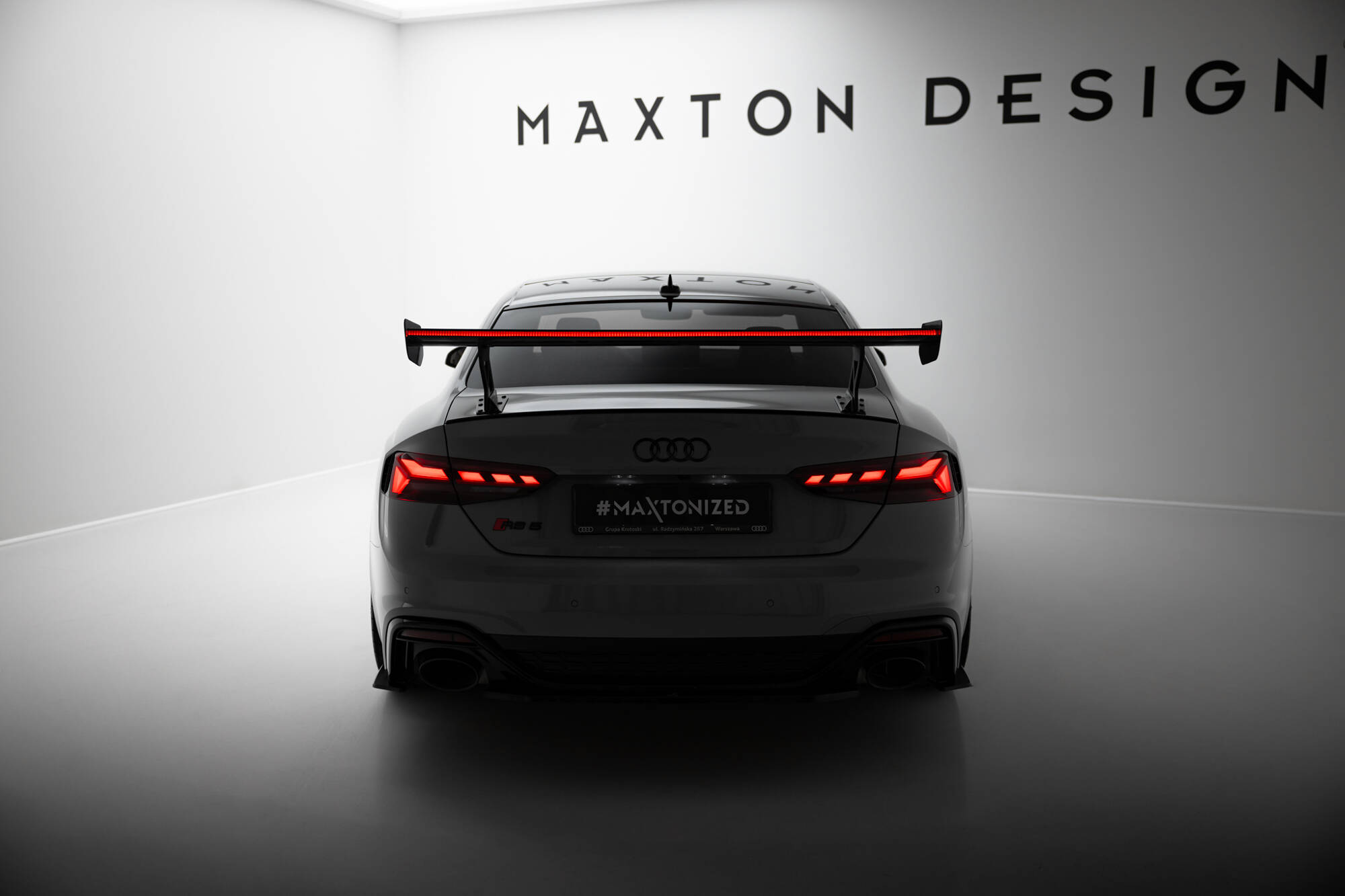 CARBON SPOILER WITH EXTERNAL BRACKETS UPRIGHTS V.1 + LED SUITABLE FOR AUDI A5 / A5 S-LINE / S5 / RS5 COUPE F5 / F5 FACELIFT – MAXTON DESIGN - 12