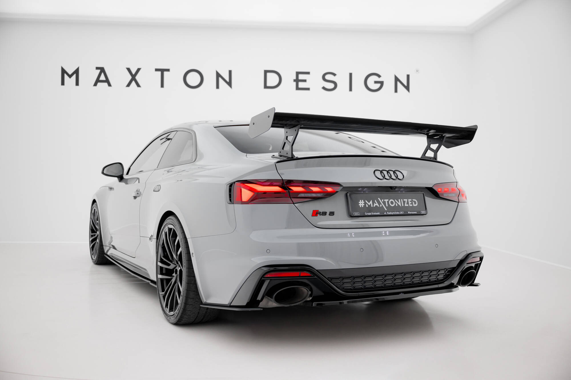 CARBON SPOILER WITH EXTERNAL BRACKETS UPRIGHTS V.2 SUITABLE FOR AUDI A5 / A5 S-LINE / S5 / RS5 COUPE F5 / F5 FACELIFT – MAXTON DESIGN - 2