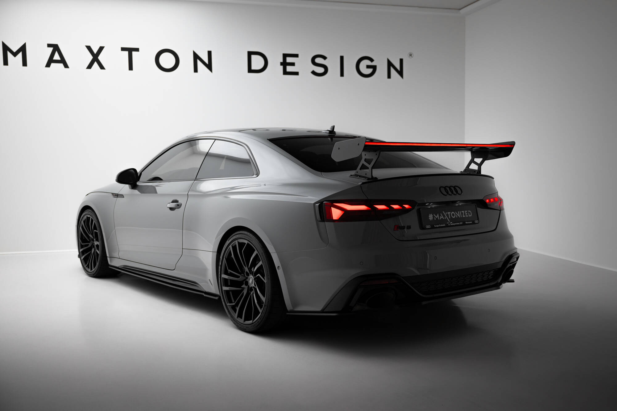 CARBON SPOILER WITH EXTERNAL BRACKETS UPRIGHTS V.2 + LED SUITABLE FOR AUDI A5 / A5 S-LINE / S5 / RS5 COUPE F5 / F5 FACELIFT – MAXTON DESIGN - 7