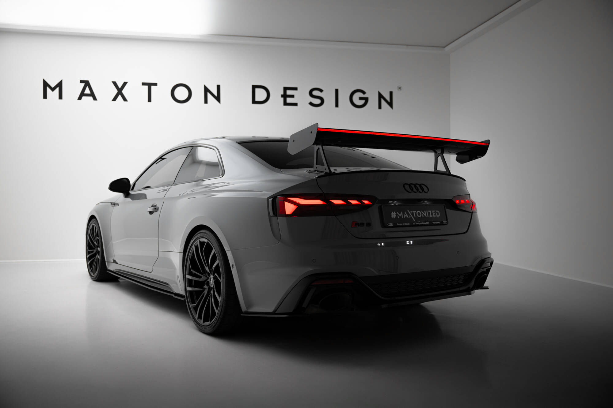 CARBON SPOILER WITH UPPER SWAN MOUNTING + LED SUITABLE FOR AUDI A5 / A5 S-LINE / S5 / RS5 COUPE F5 / F5 FACELIFT – MAXTON DESIGN - 12