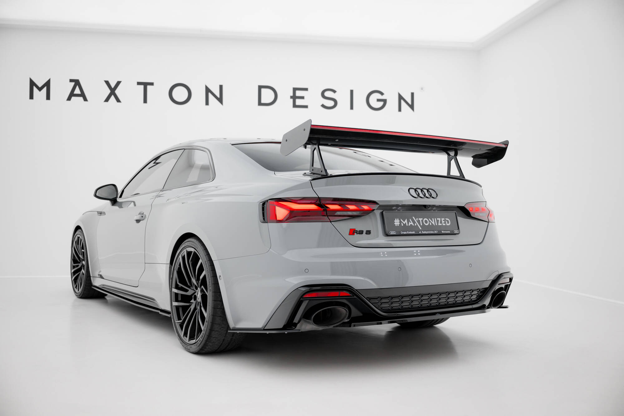 CARBON SPOILER WITH UPPER SWAN MOUNTING + LED SUITABLE FOR AUDI A5 / A5 S-LINE / S5 / RS5 COUPE F5 / F5 FACELIFT – MAXTON DESIGN - 5