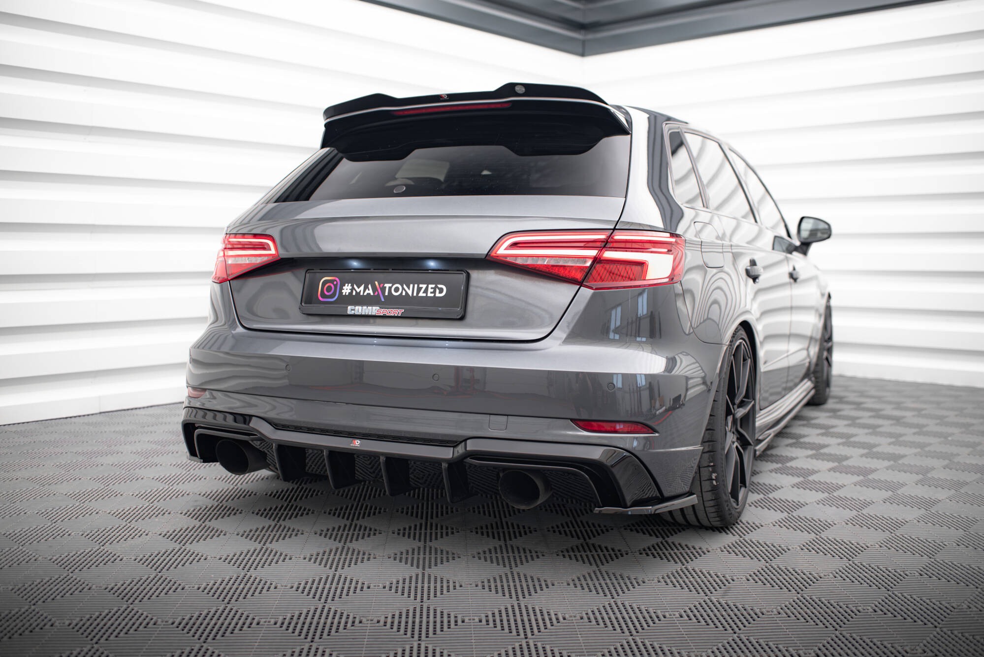 Rear Valance Audi A3 S-Line Sportback 8V Facelift (Version with single exhausts on both sides) - 2