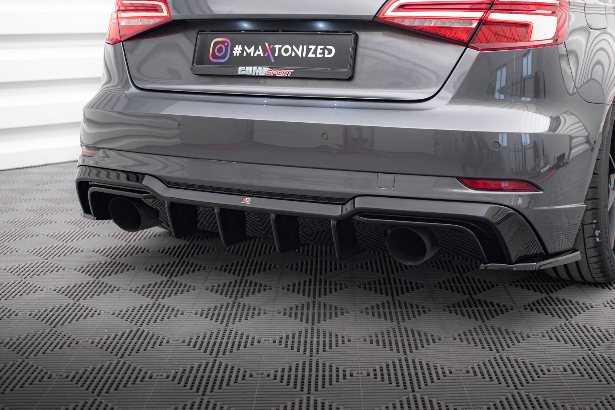 Rear Valance Audi A3 S-Line Sportback 8V Facelift (Version with single exhausts on both sides) - 3
