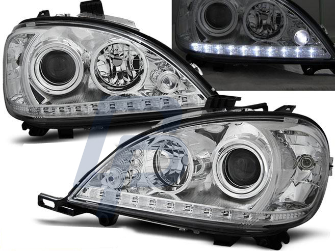 HEADLIGHTS MERCEDES W163 ML M-CLASS 03.98-08.01 DAYLIGHT CHROME - 2