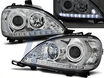 HEADLIGHTS MERCEDES W163 ML M-CLASS 03.98-08.01 DAYLIGHT CHROME