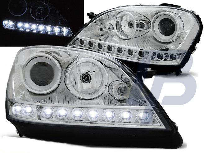 HEADLIGHTS MERCEDES W164 ML M-CLASS 05-07 DAYLIGHT CHROME - 2