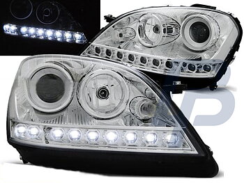 HEADLIGHTS MERCEDES W164 ML M-CLASS 05-07 DAYLIGHT CHROME