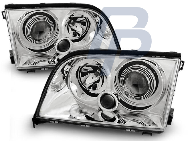 HEADLIGHTS MERCEDES W140 S-CLASS 03.91-10.98 CHROME - 2