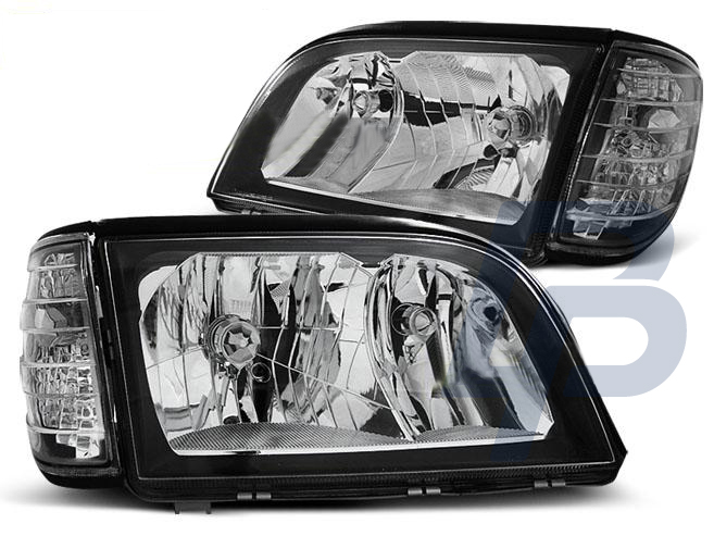 HEADLIGHTS MERCEDES W140 S-CLASS 03.91-10.98 BLACK - 2