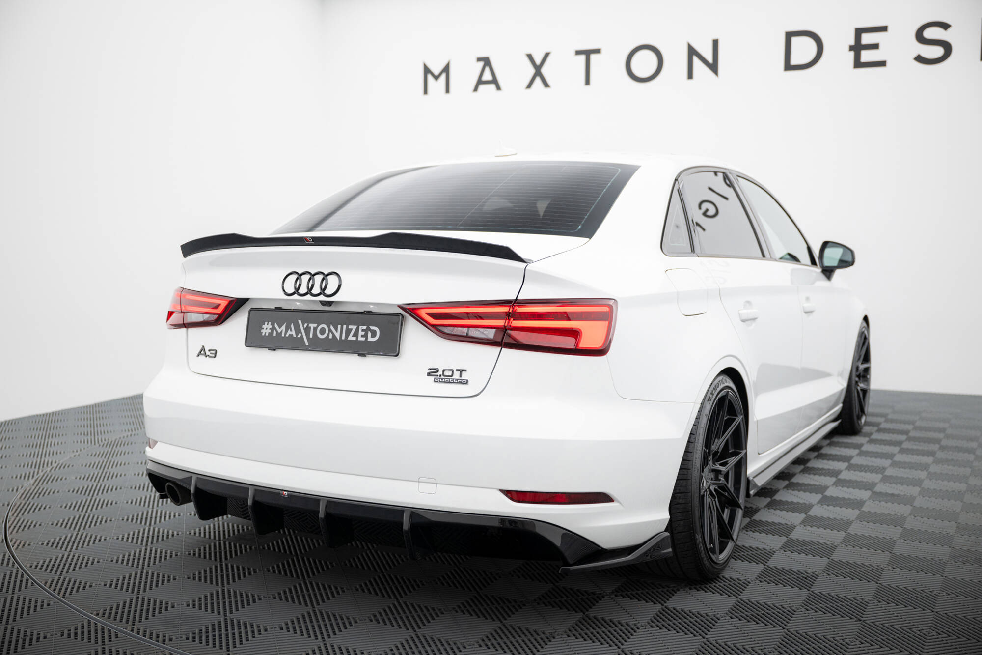 REAR VALANCE SUITABLE FOR AUDI A3 SEDAN 8V FACELIFT (VERSION WITH SINGLE EXHAUST TIPS ON ONE SIDE) – MAXTON DESIGN - 5