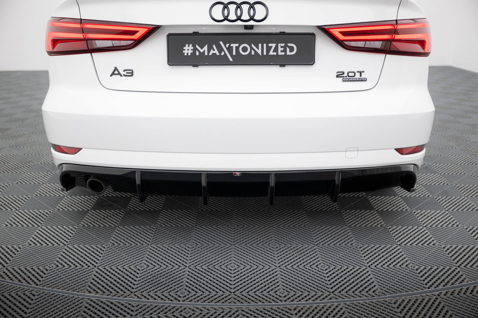 REAR VALANCE SUITABLE FOR AUDI A3 SEDAN 8V FACELIFT (VERSION WITH SINGLE EXHAUST TIPS ON ONE SIDE) – MAXTON DESIGN - 4