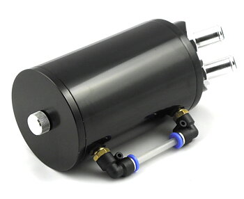 UNIVERSAL OIL CATCH TANK BLACK ROUND + INSTALLATION MATERIAL