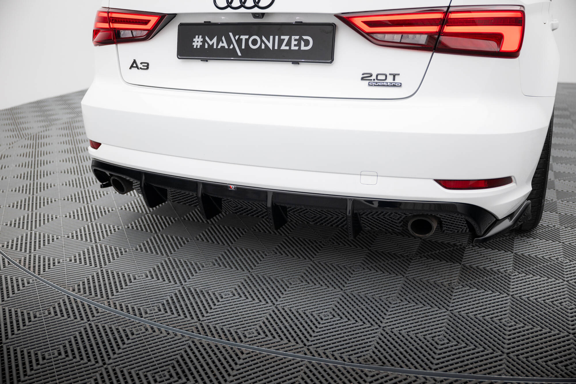 REAR VALANCE SUITABLE FOR AUDI A3 SEDAN 8V FACELIFT (VERSION WITH SINGLE EXHAUST TIPS ON BOTH SIDES) – MAXTON DESIGN - 4