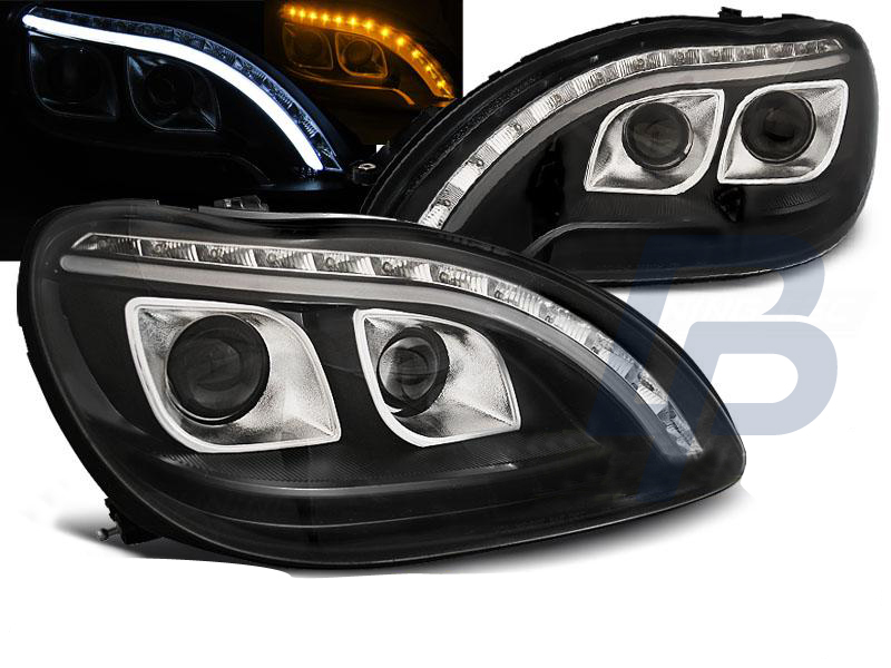 HEADLIGHTS MERCEDES W220 S-CLASS 09.98-05.05 DAYLIGHT BLACK - 3