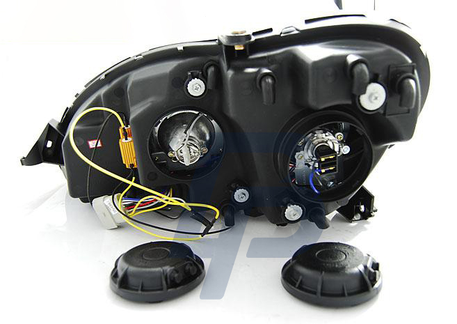 HEADLIGHTS MERCEDES W220 S-CLASS 09.98-05.05 DAYLIGHT BLACK - 2