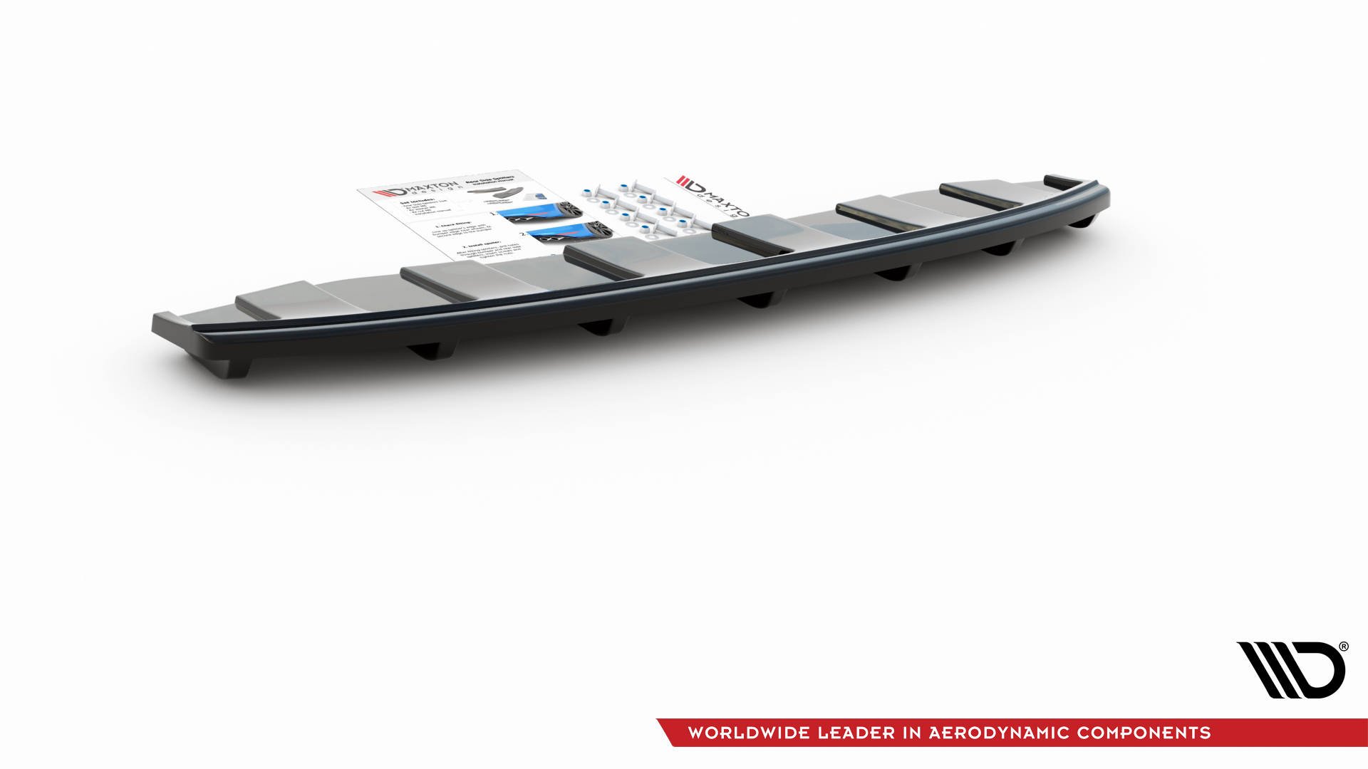 Central Rear Splitter (Vertical Bars) Audi A6 C7 S-Line Avant Exhaust 2X1 (2011-2014)