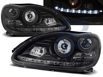 HEADLIGHTS MERCEDES W220 S-CLASS 09.98-05.05 DAYLIGHT BLACK