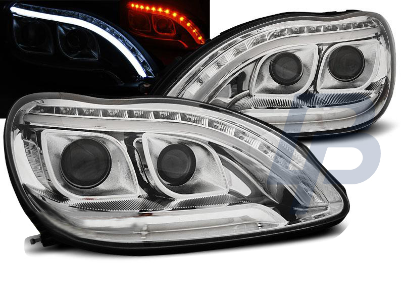HEADLIGHTS MERCEDES W220 S-CLASS 09.98-05.05 CHROME - 5