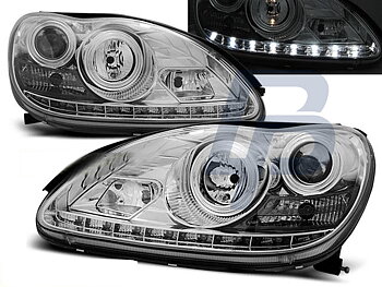 HEADLIGHTS MERCEDES W220 S-CLASS 09.98-05.05 DAYLIGHT CHROME