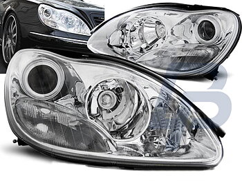 HEADLIGHTS MERCEDES W220 S-CLASS 09.98-02 CHROME XENON