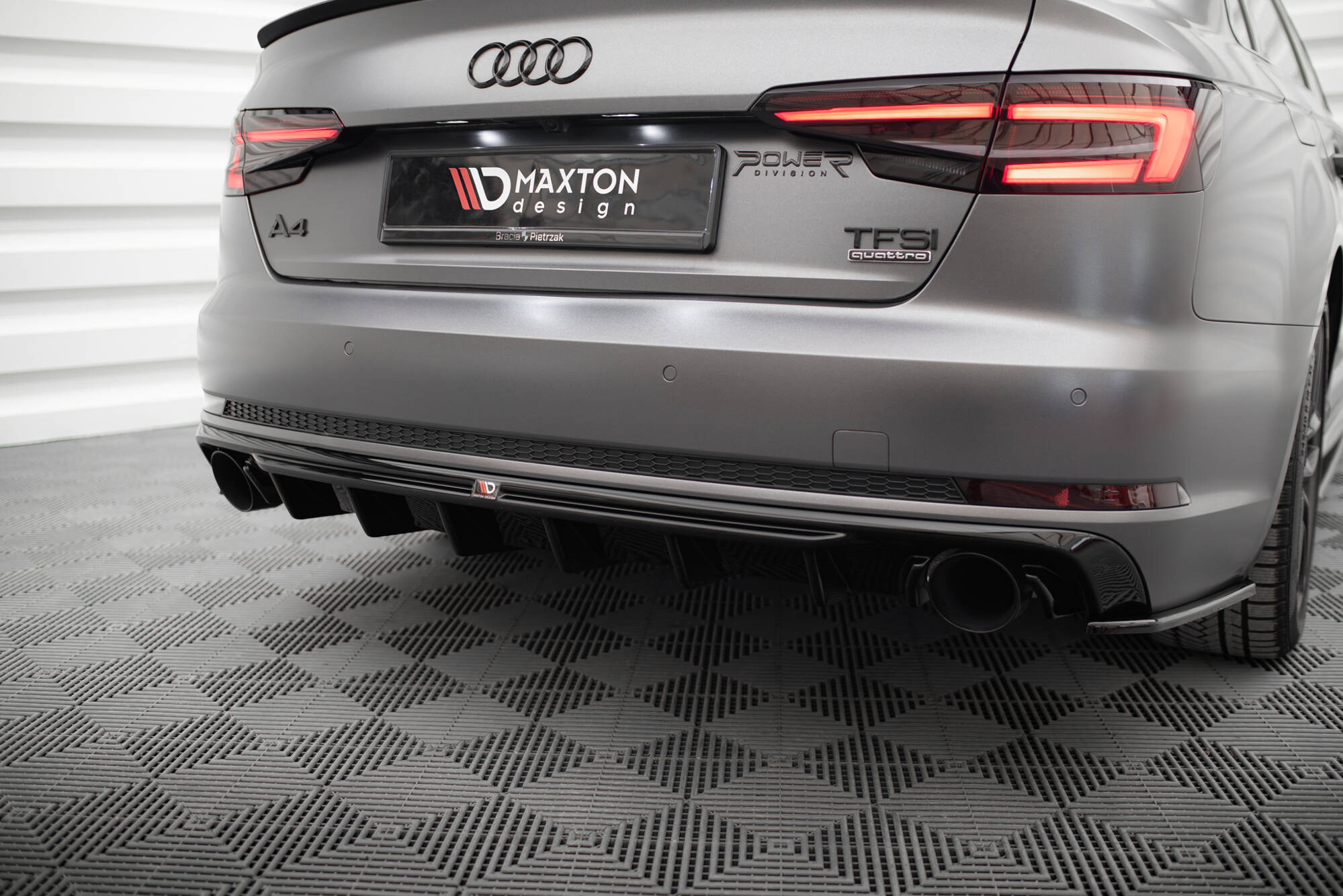 REAR VALANCE V.1 SUITABLE FOR AUDI A4 S-LINE B9 (VERSION WITH SINGLE EXHAUST TIPS ON BOTH SIDES) – MAXTON DESIGN - 10