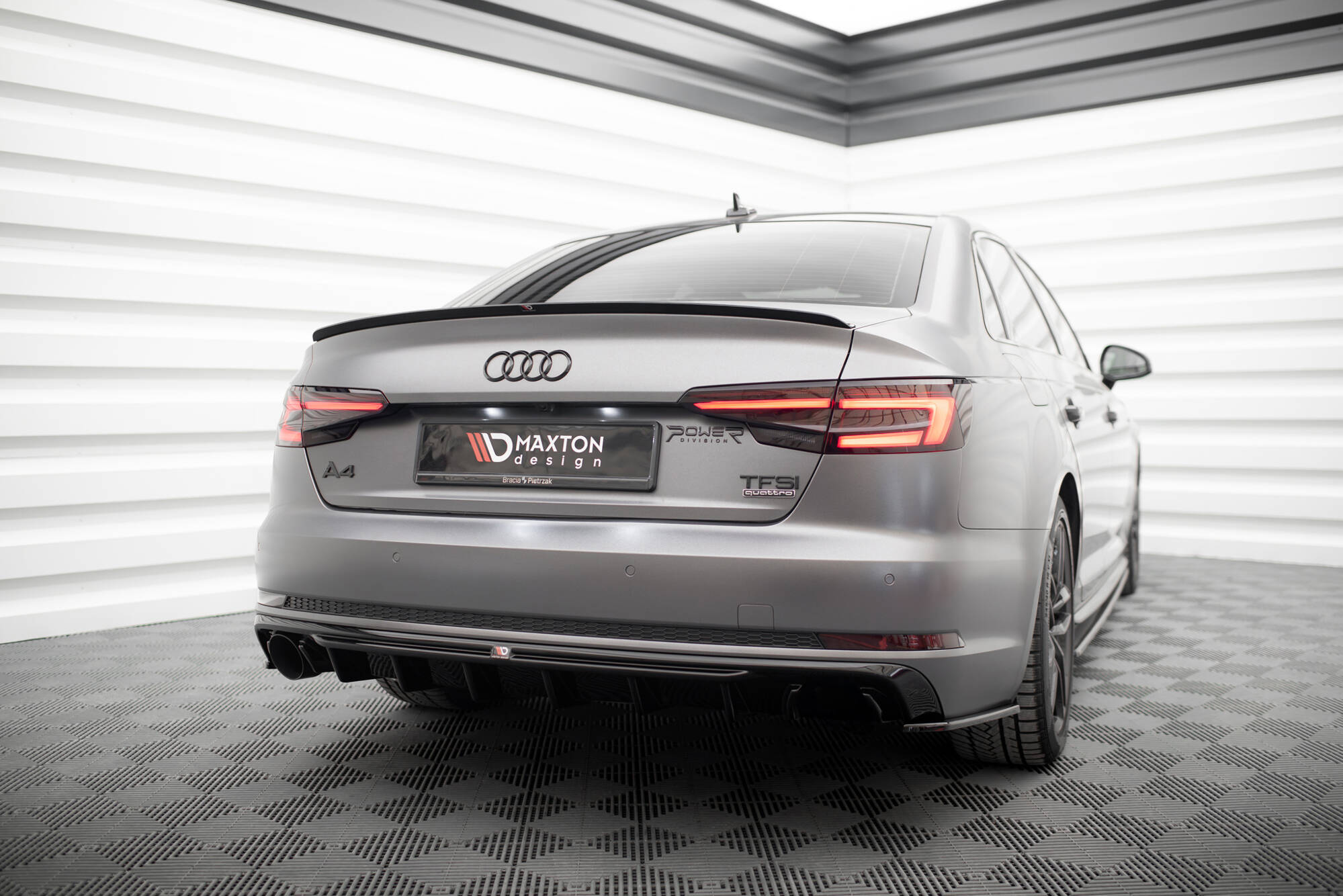 REAR VALANCE V.1 SUITABLE FOR AUDI A4 S-LINE B9 (VERSION WITH SINGLE EXHAUST TIPS ON ONE SIDE) – MAXTON DESIGN - 4