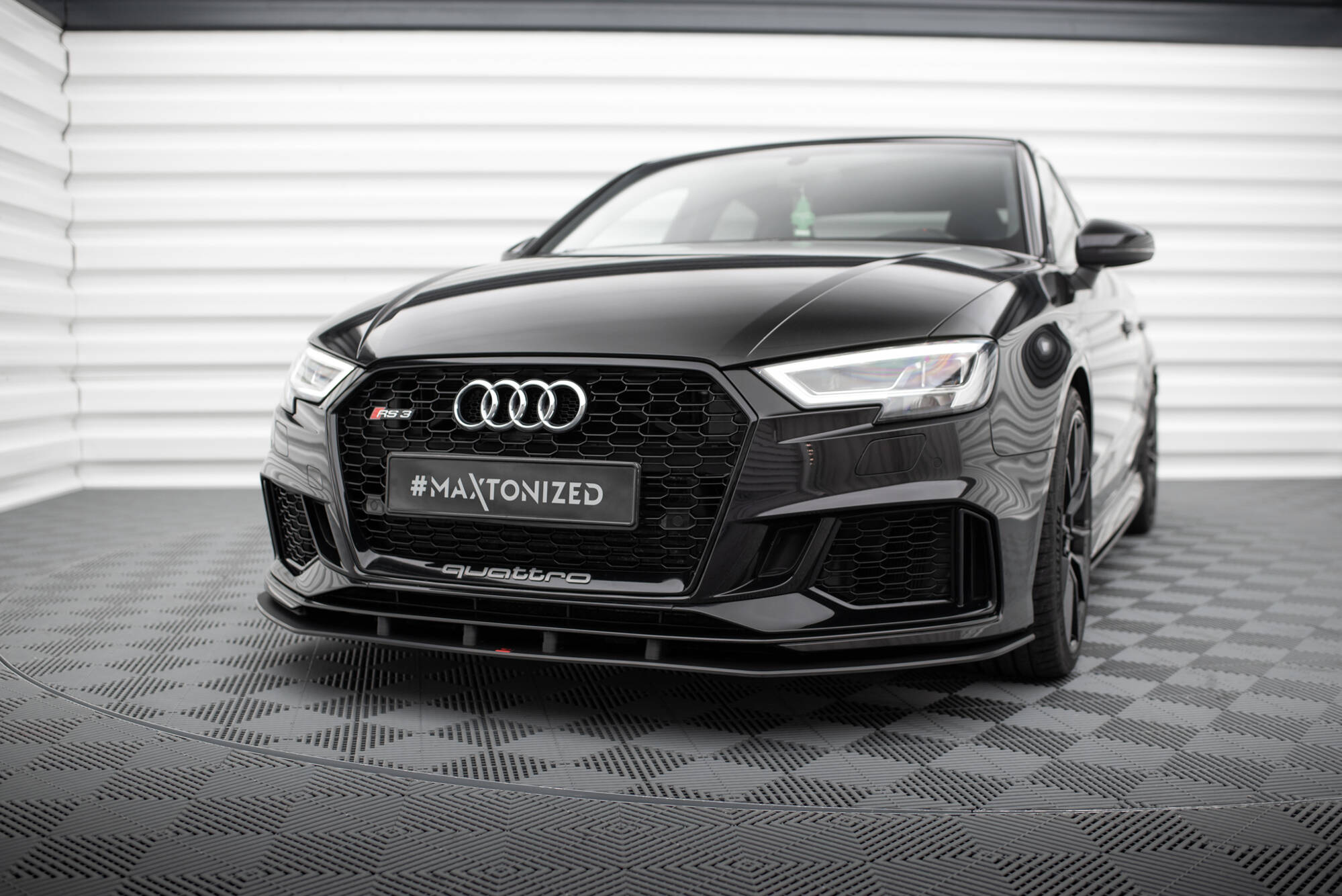 STREET PRO FRONT SPLITTER SUITABLE FOR AUDI RS3 SEDAN 8V FACELIFT – MAXTON DESIGN - 3