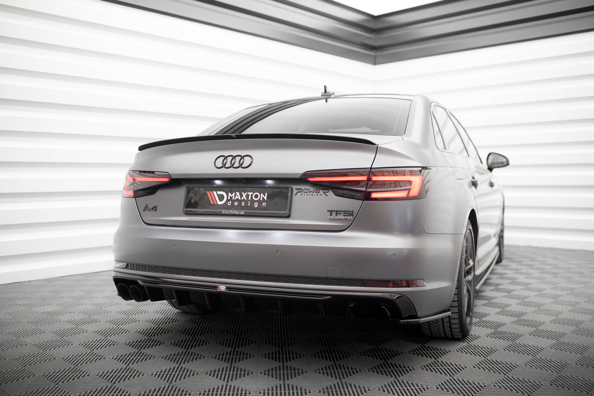REAR VALANCE V.1 SUITABLE FOR AUDI A4 S-LINE B9 (VERSION WITH DUAL EXHAUST TIPS ON ONE SIDE) – MAXTON DESIGN - 4