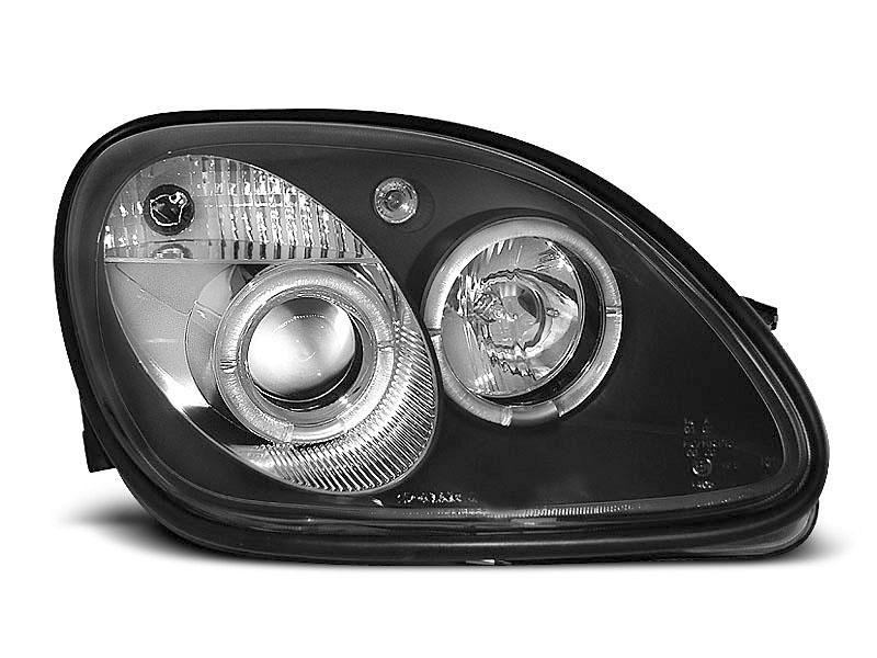 HEADLIGHTS MERCEDES R170 SLK 04.96-04 ANGEL EYES BLACK
