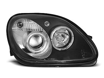 HEADLIGHTS MERCEDES R170 SLK 04.96-04 ANGEL EYES BLACK