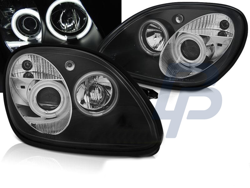 HEADLIGHTS MERCEDES R170 SLK 04.96-04 ANGEL EYES CCFL BLACK - 4
