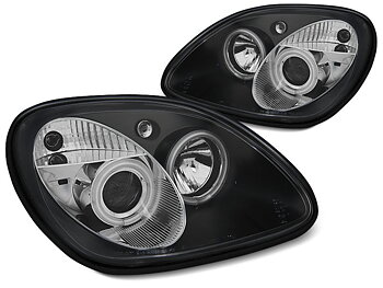 HEADLIGHTS MERCEDES R170 SLK 04.96-04 ANGEL EYES CCFL BLACK