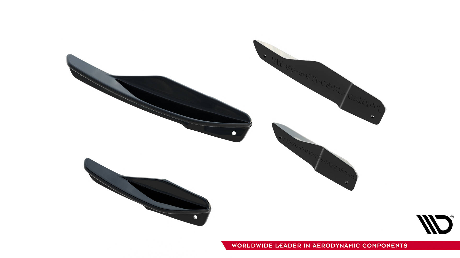 FRONT BUMPER WINGS (CANARDS) SUITABLE FOR VOLKSWAGEN GOLF GTI CLUBSPORT MK8 FACELIFT – MAXTON DESIGN - 3