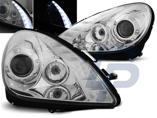 HEADLIGHTS MERCEDES R171 SLK 04-11 CHROME - 3