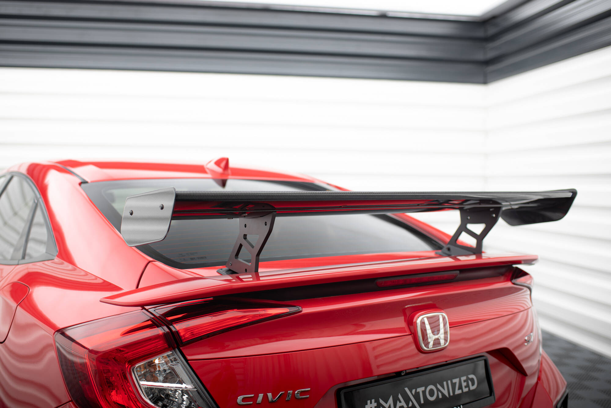 CARBON SPOILER WITH INTERNAL BRACKETS UPRIGHTS SUITABLE FOR HONDA CIVIC SI MK10 – MAXTON DESIGN - 5