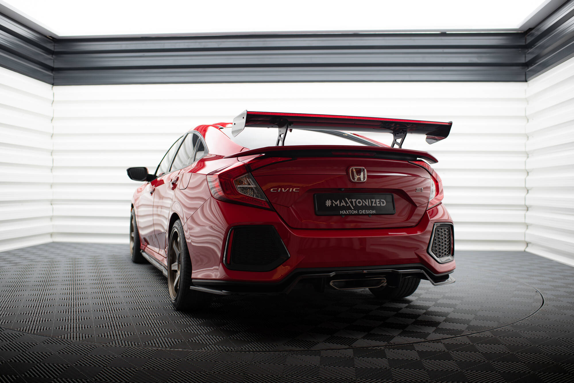 CARBON SPOILER WITH INTERNAL BRACKETS UPRIGHTS + LED SUITABLE FOR HONDA CIVIC SI MK10 – MAXTON DESIGN - 9